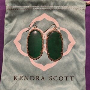 Kendra Scott Emerald Green Drop Earrings